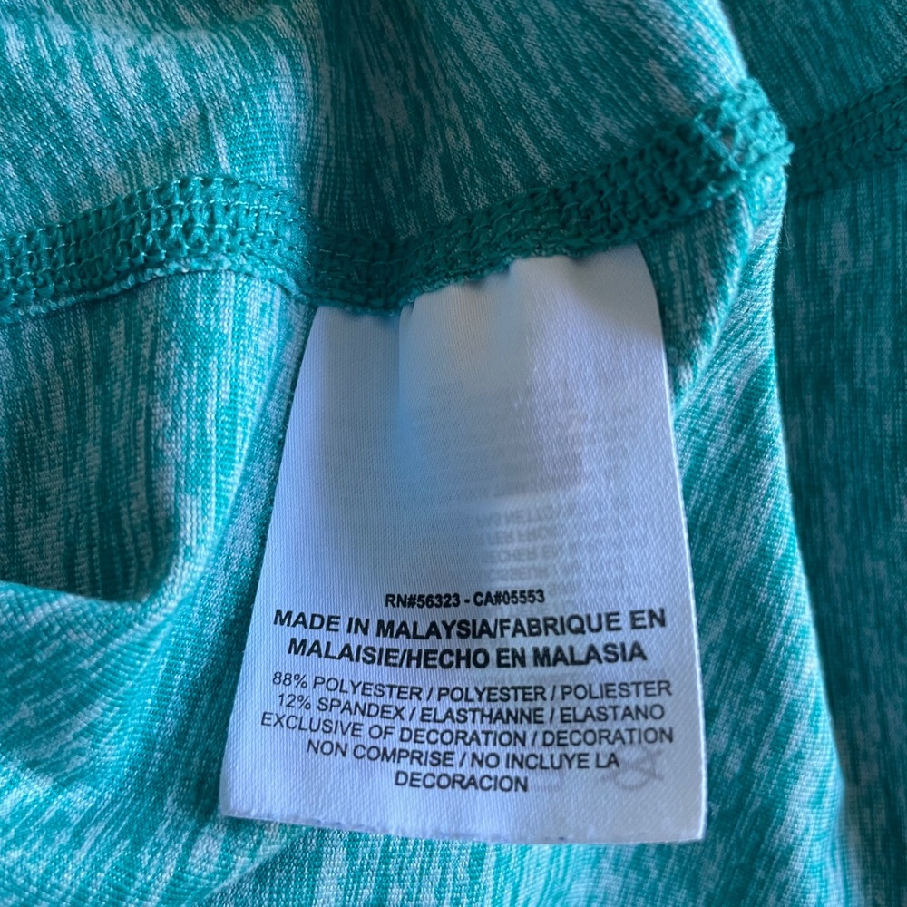 Nike Dri Fit Womens Teal Heathered Quarter Zip Running Top Thumbholes Size S - Picture 6 of 7